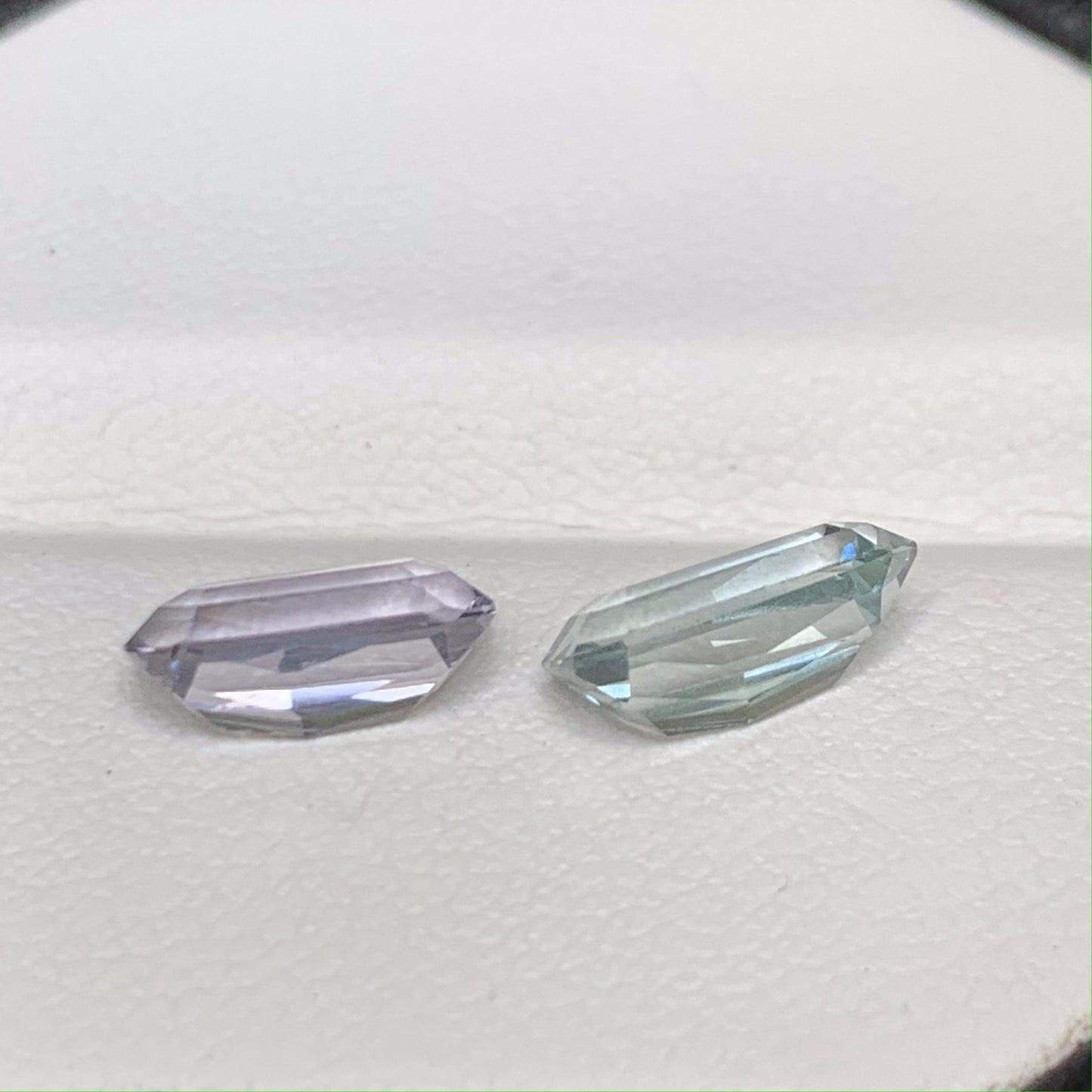 Natural Emerald Cut Sapphire Pair  3.74ct Mixed Match Gemstones for Jewelry