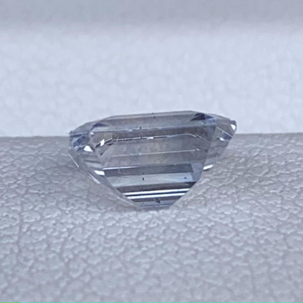 White Sapphire 1.53ct Unheated  Natural Emerald Cut Clear Gemstone for Fine Jewelry