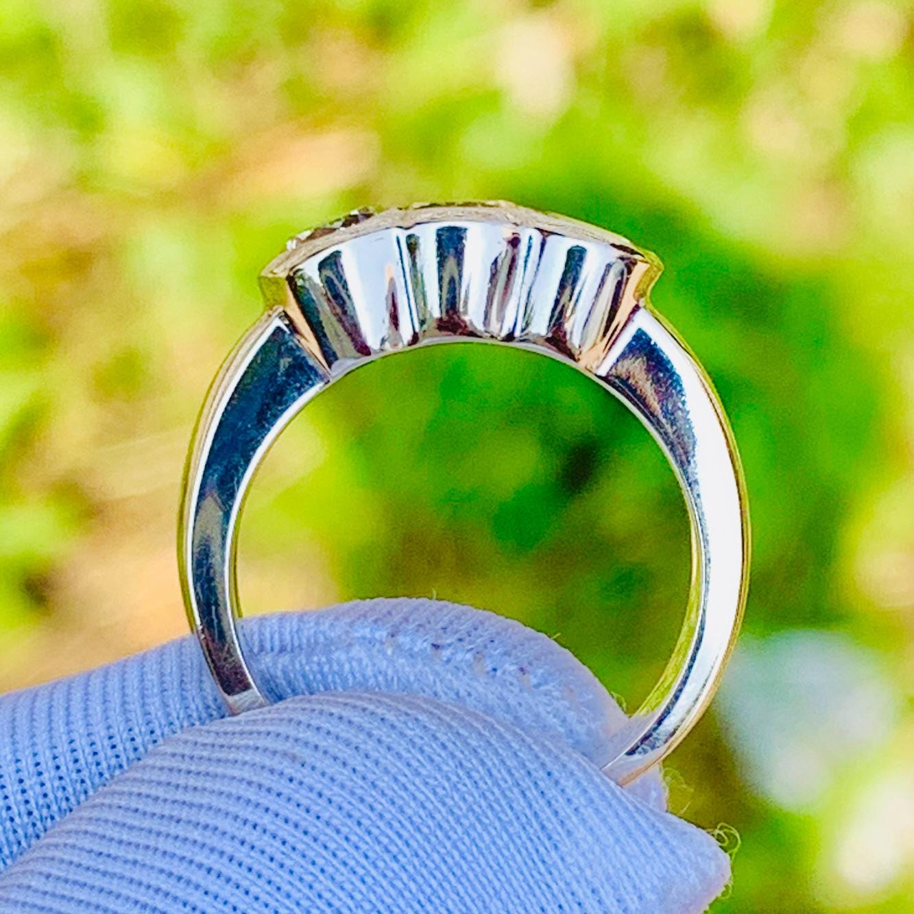 1.40ct VS2 Natural Diamond Three Stone Ring – 14K White Gold