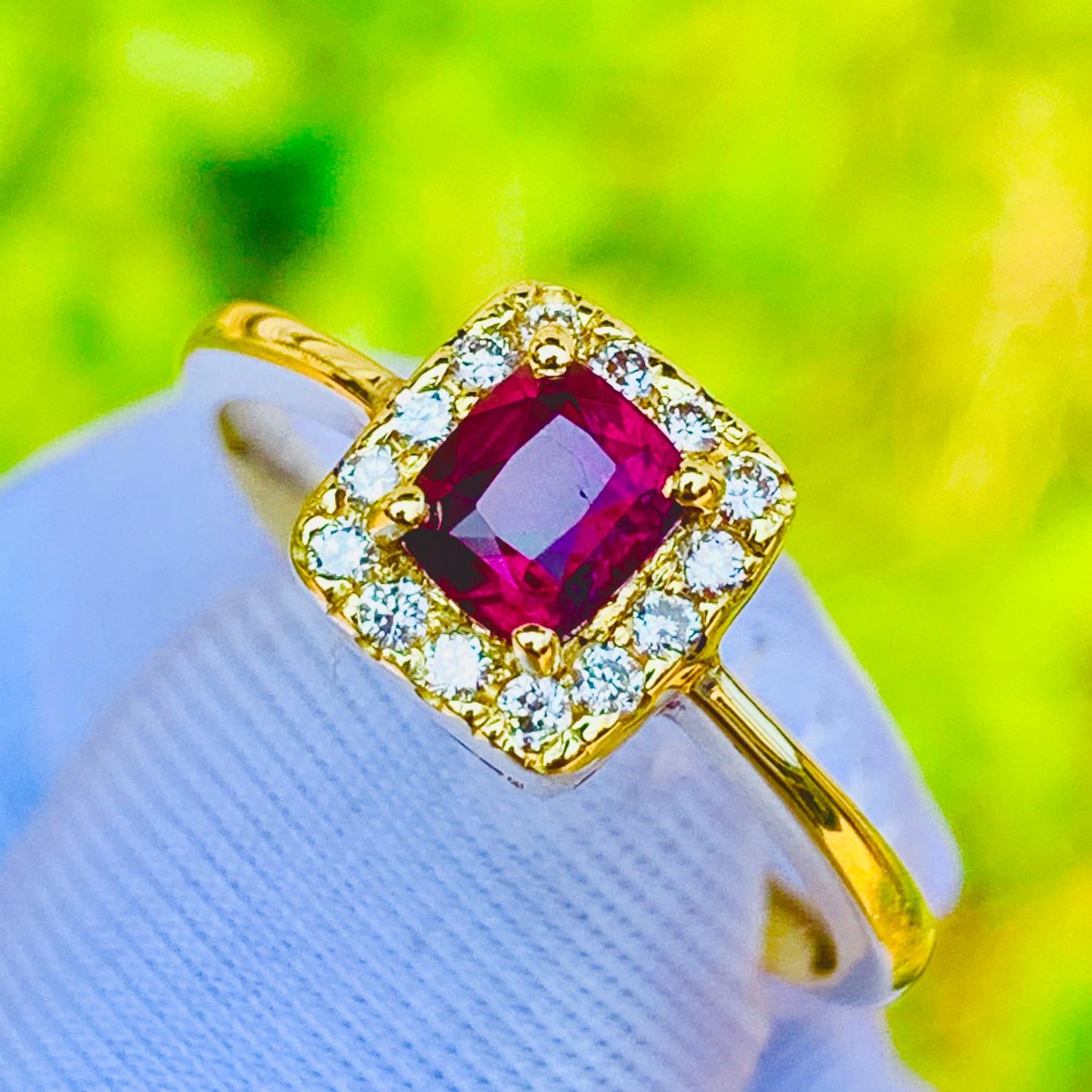 0.70ct Natural Ruby Ring – 14K Yellow Gold & Natural Diamonds