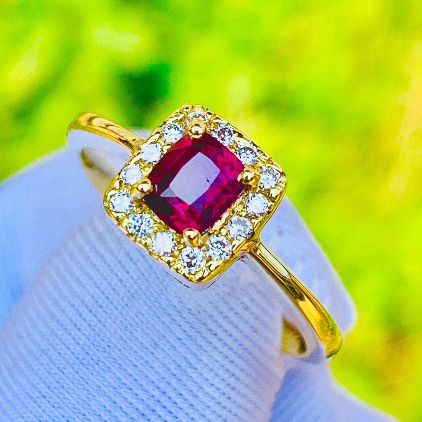 0.70ct Natural Ruby Ring – 14K Yellow Gold & Natural Diamonds