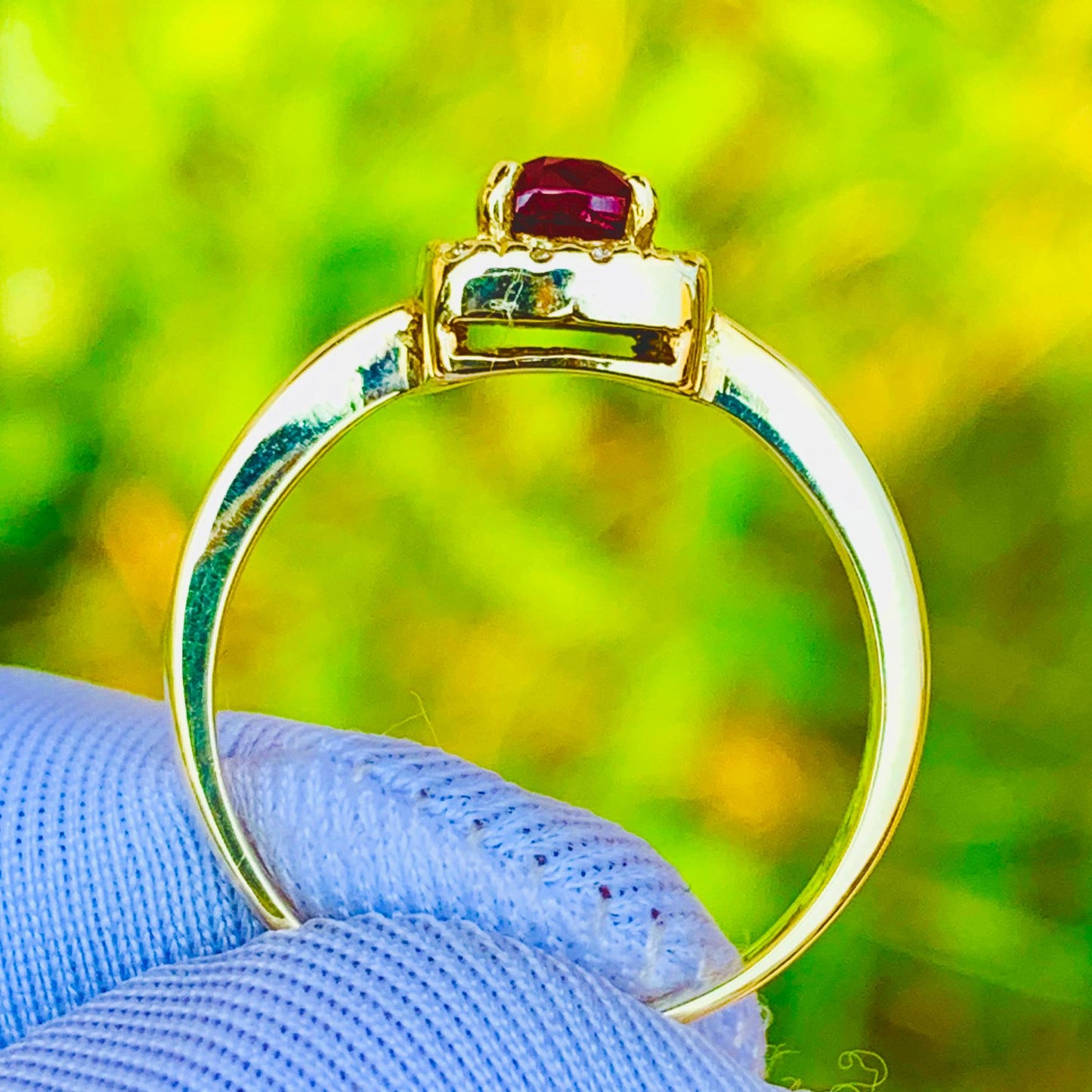 0.70ct Natural Ruby Ring – 14K Yellow Gold & Natural Diamonds