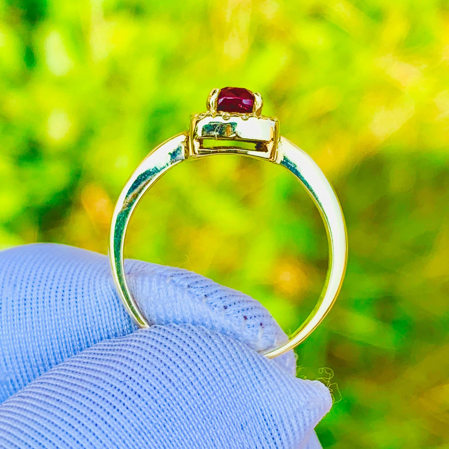 0.70ct Natural Ruby Ring – 14K Yellow Gold & Natural Diamonds