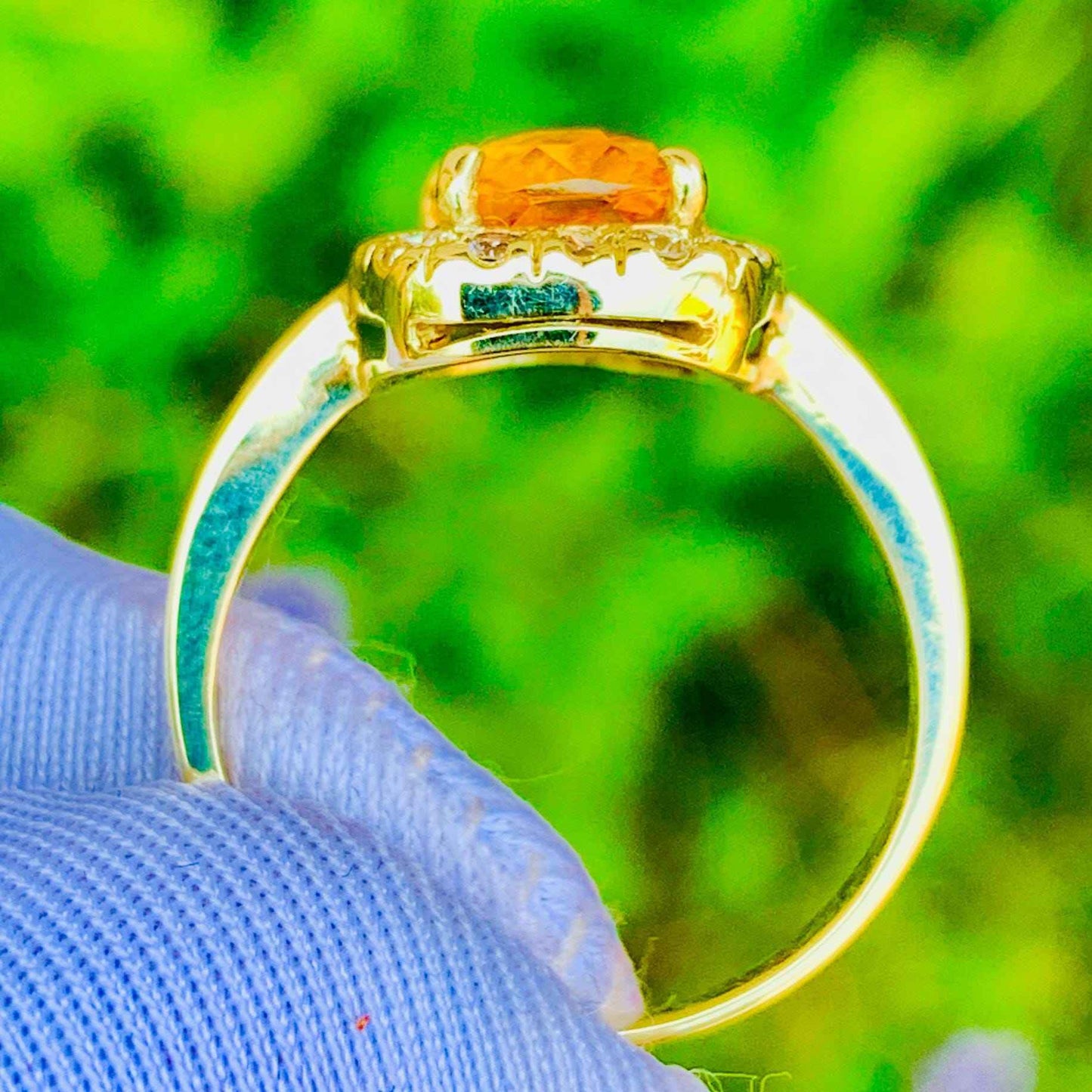 2.10ct Golden Yellow Sapphire Ring – 14K Rose Gold & Natural Diamonds