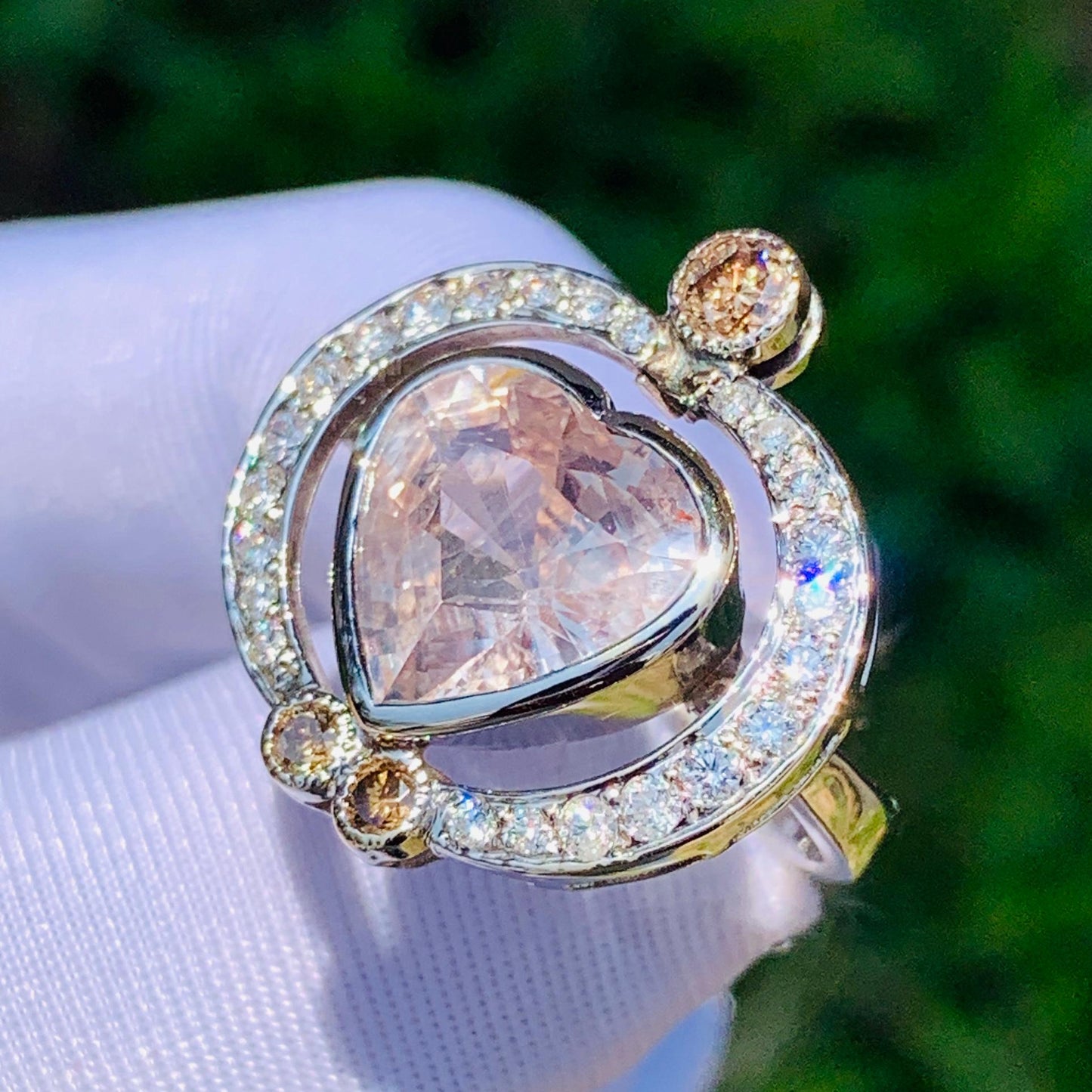 6.60ct Heart Sapphire Ring – 14K Yellow Gold