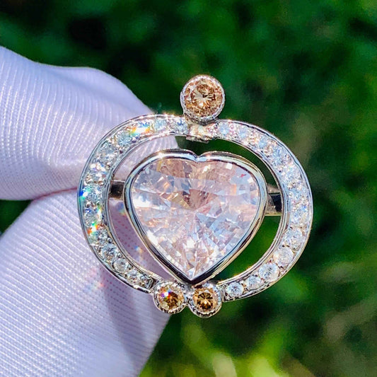 6.60ct Heart Sapphire Ring – 14K Yellow Gold