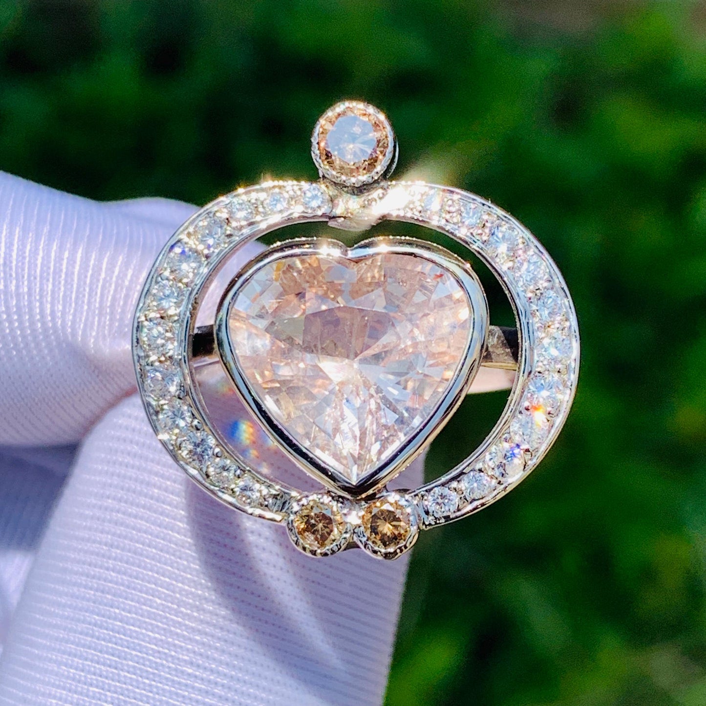 6.60ct Heart Sapphire Ring – 14K Yellow Gold