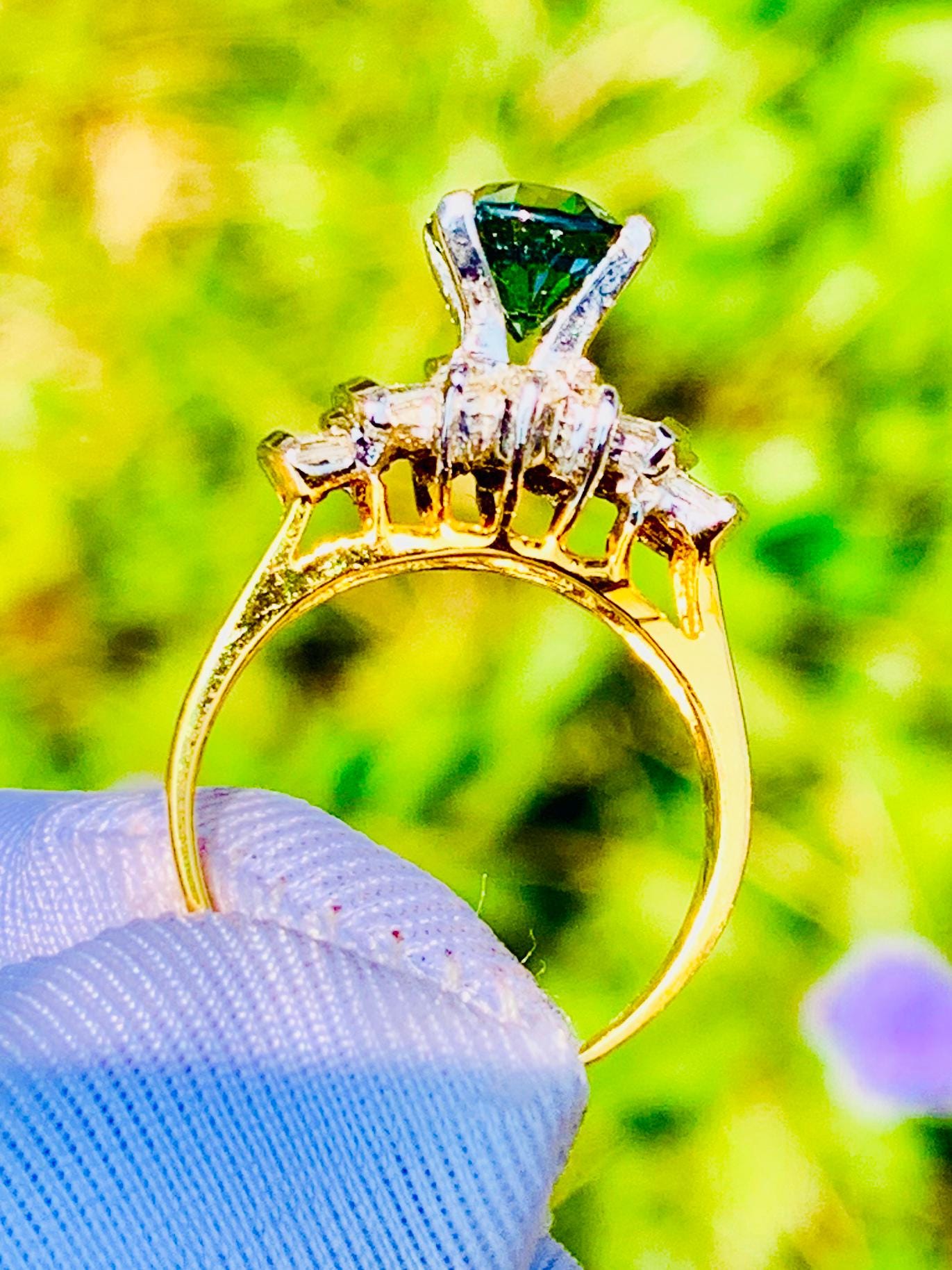 Teal Sapphire Engagement Ring – 14K White & Rose Gold with Natural Diamonds