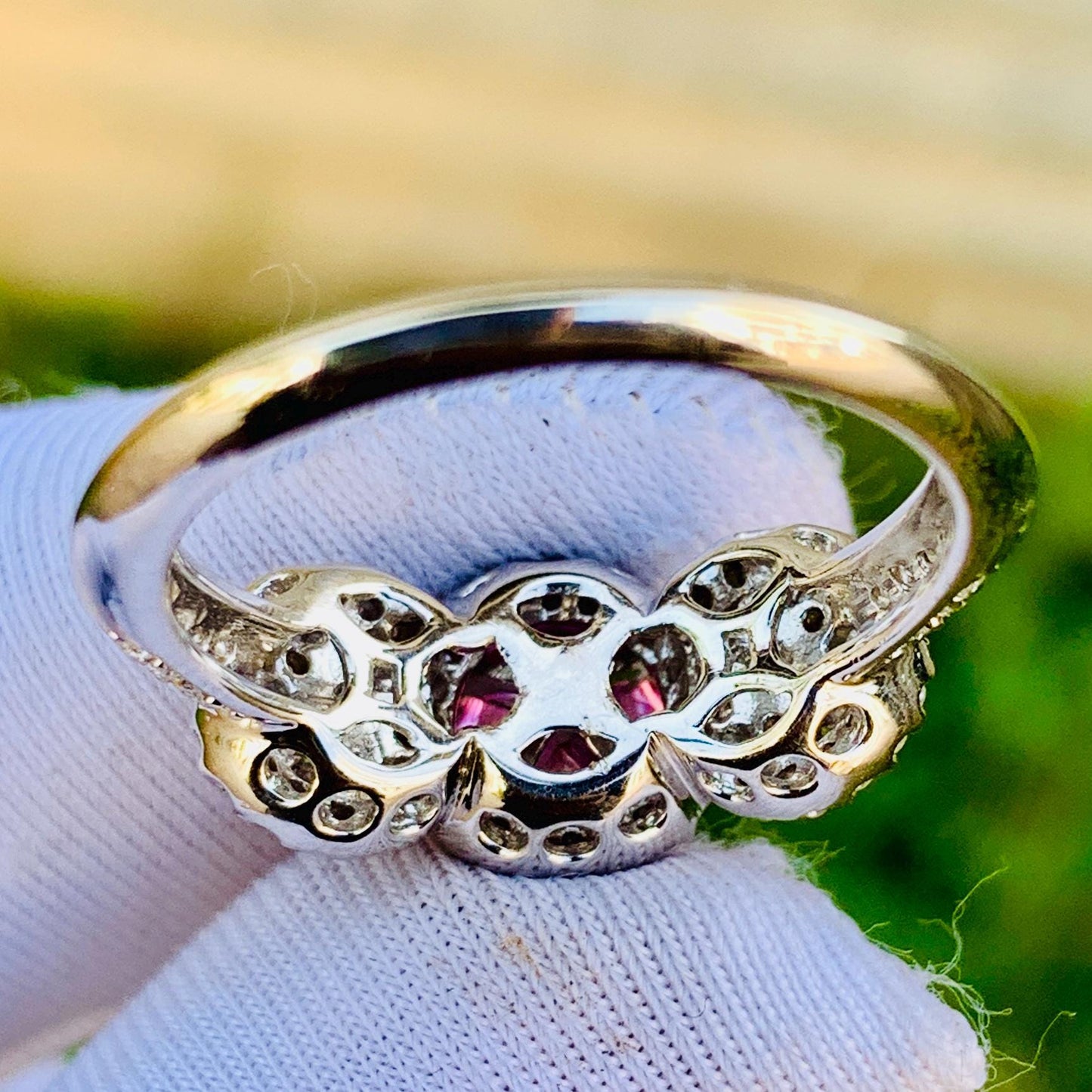 2.20ct Padparadscha Sapphire Ring – 14K White Gold & Natural Diamonds