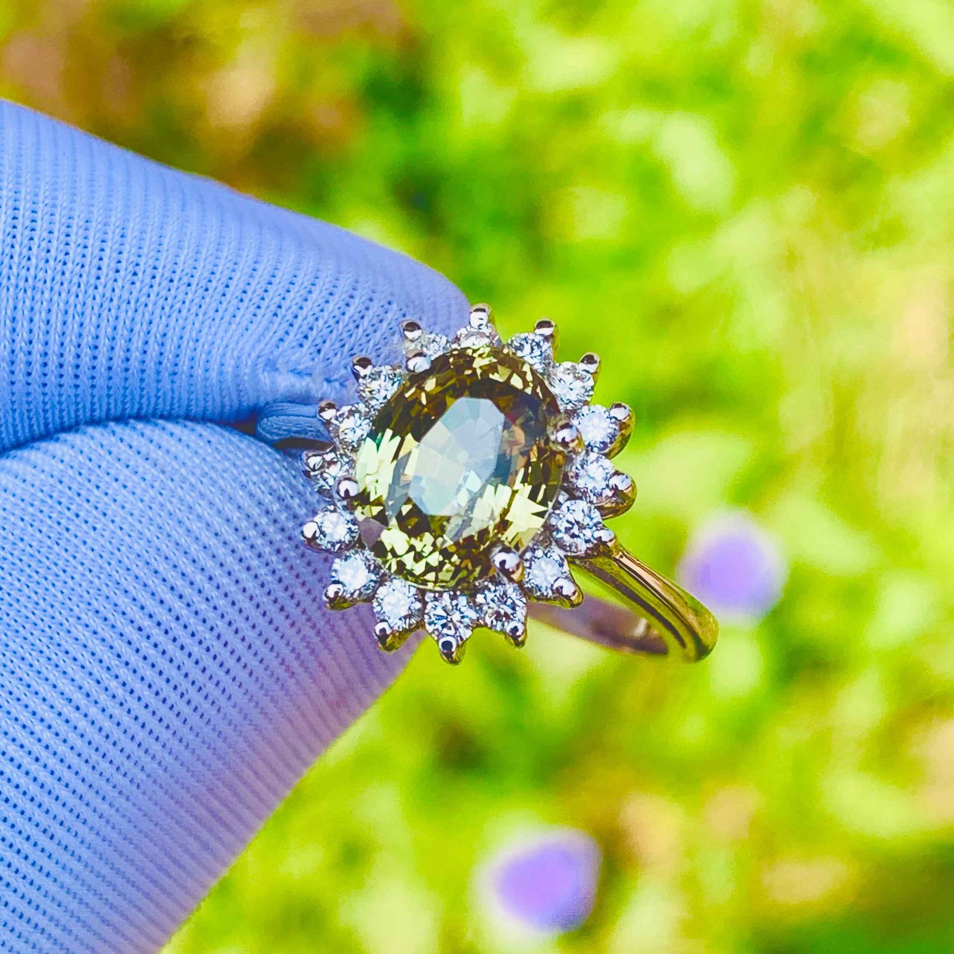 2.87ct Alexandrite Ring – 14K White Gold & Natural Diamonds
