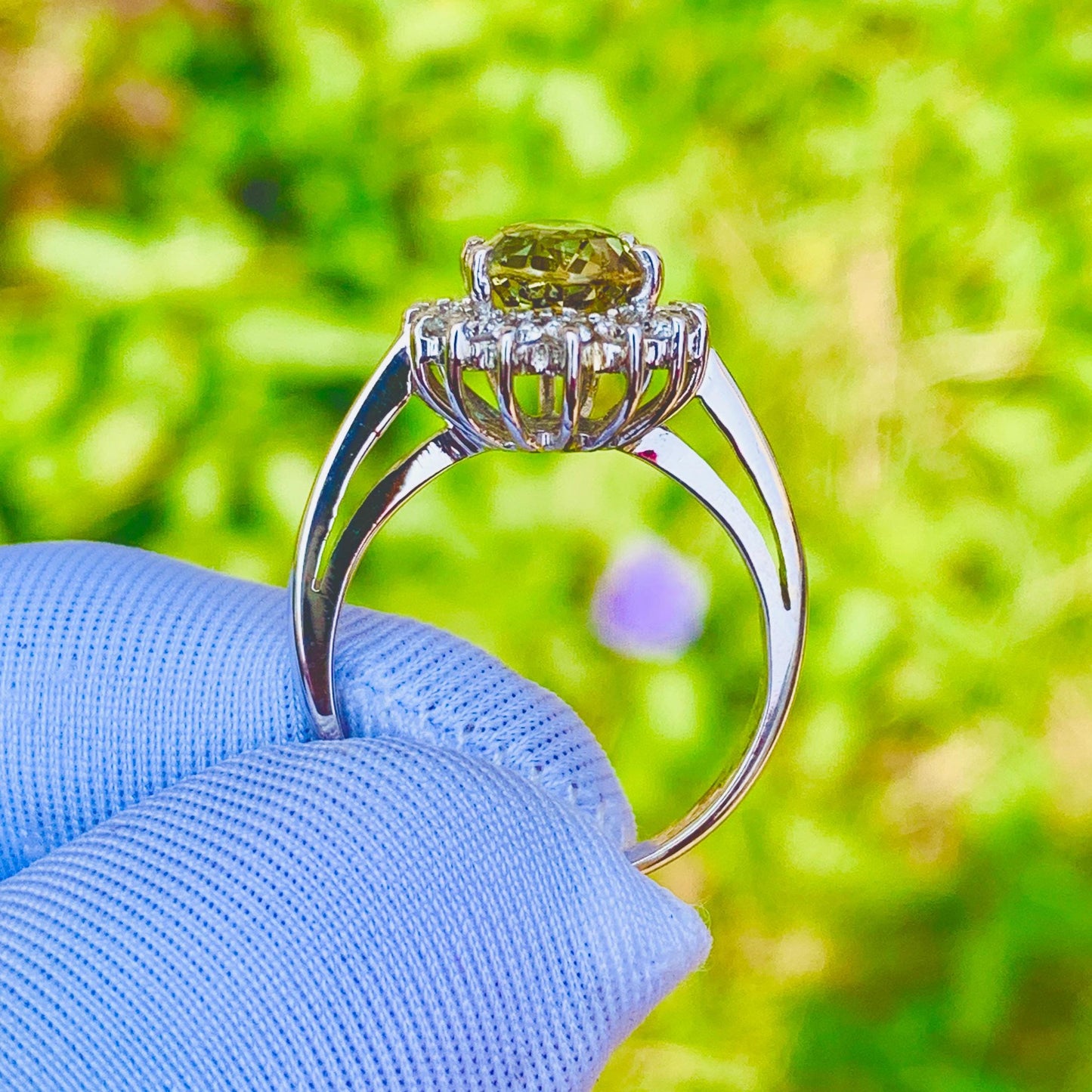 2.87ct Alexandrite Ring – 14K White Gold & Natural Diamonds