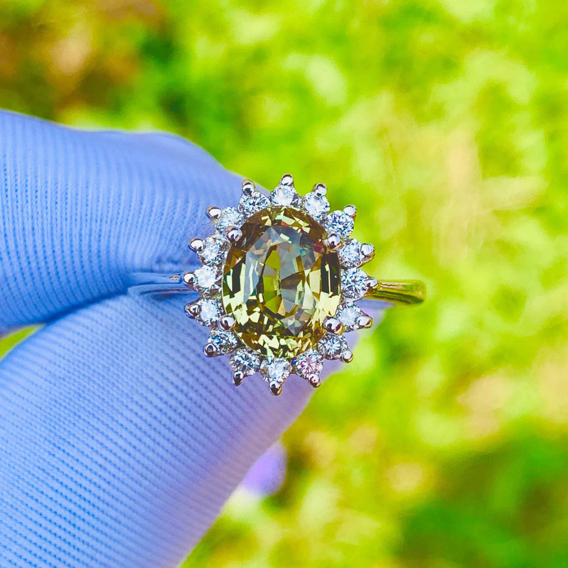 2.87ct Alexandrite Ring – 14K White Gold & Natural Diamonds