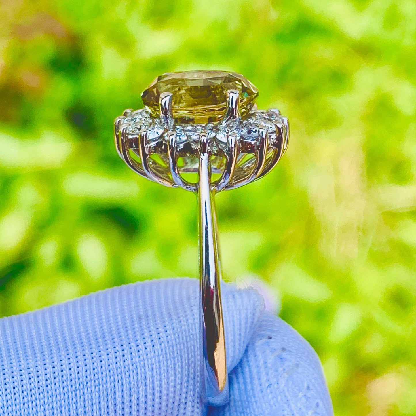 2.87ct Alexandrite Ring – 14K White Gold & Natural Diamonds