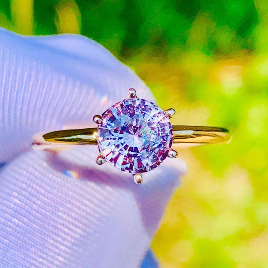 1.24ct Peach Sapphire Ring – White Gold