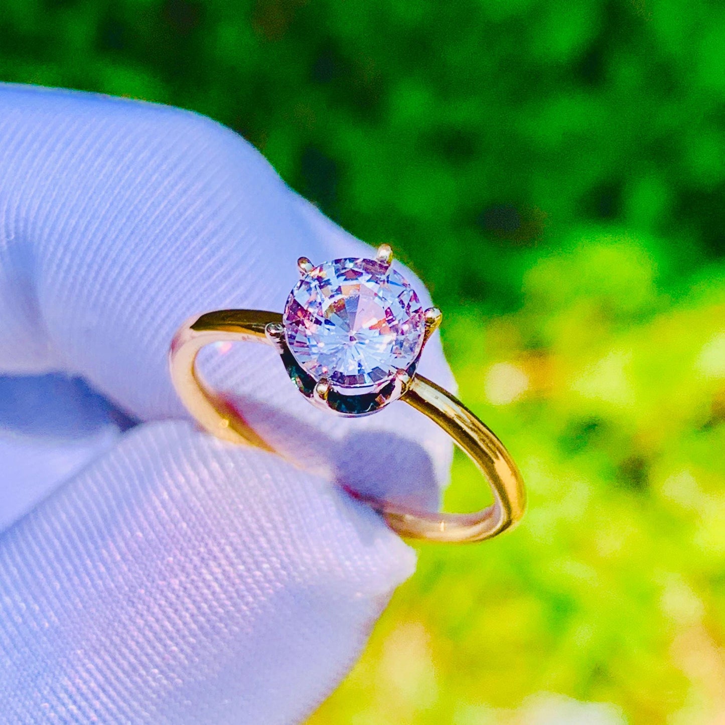 1.24ct Peach Sapphire Ring – White Gold