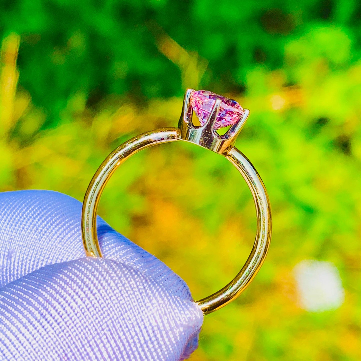 1.24ct Peach Sapphire Ring – White Gold