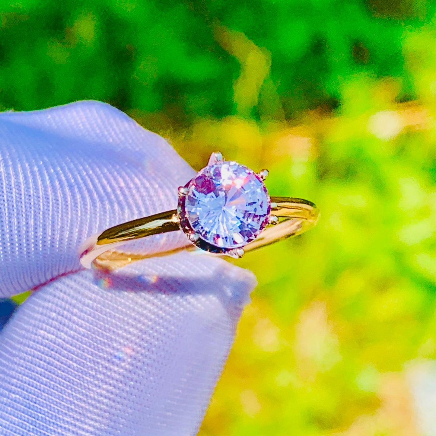 1.24ct Peach Sapphire Ring – White Gold