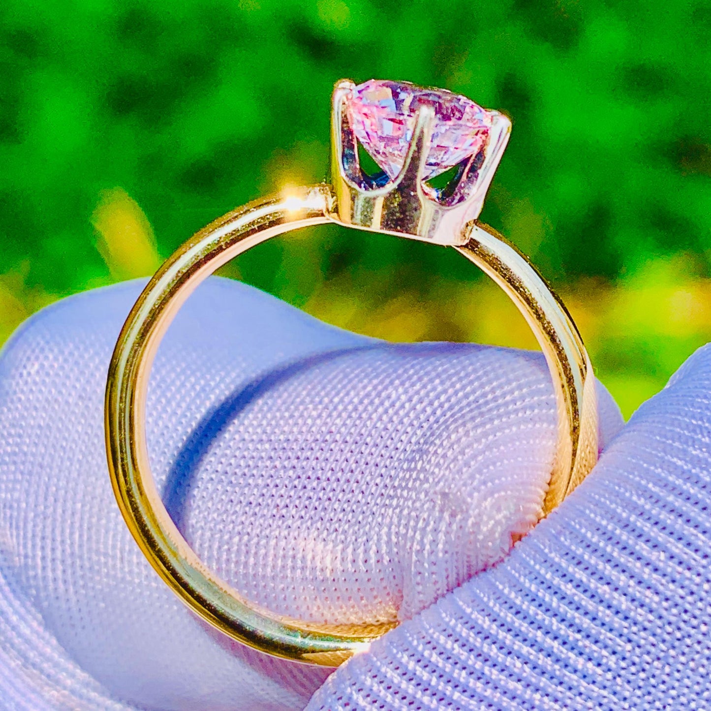 1.24ct Peach Sapphire Ring – White Gold