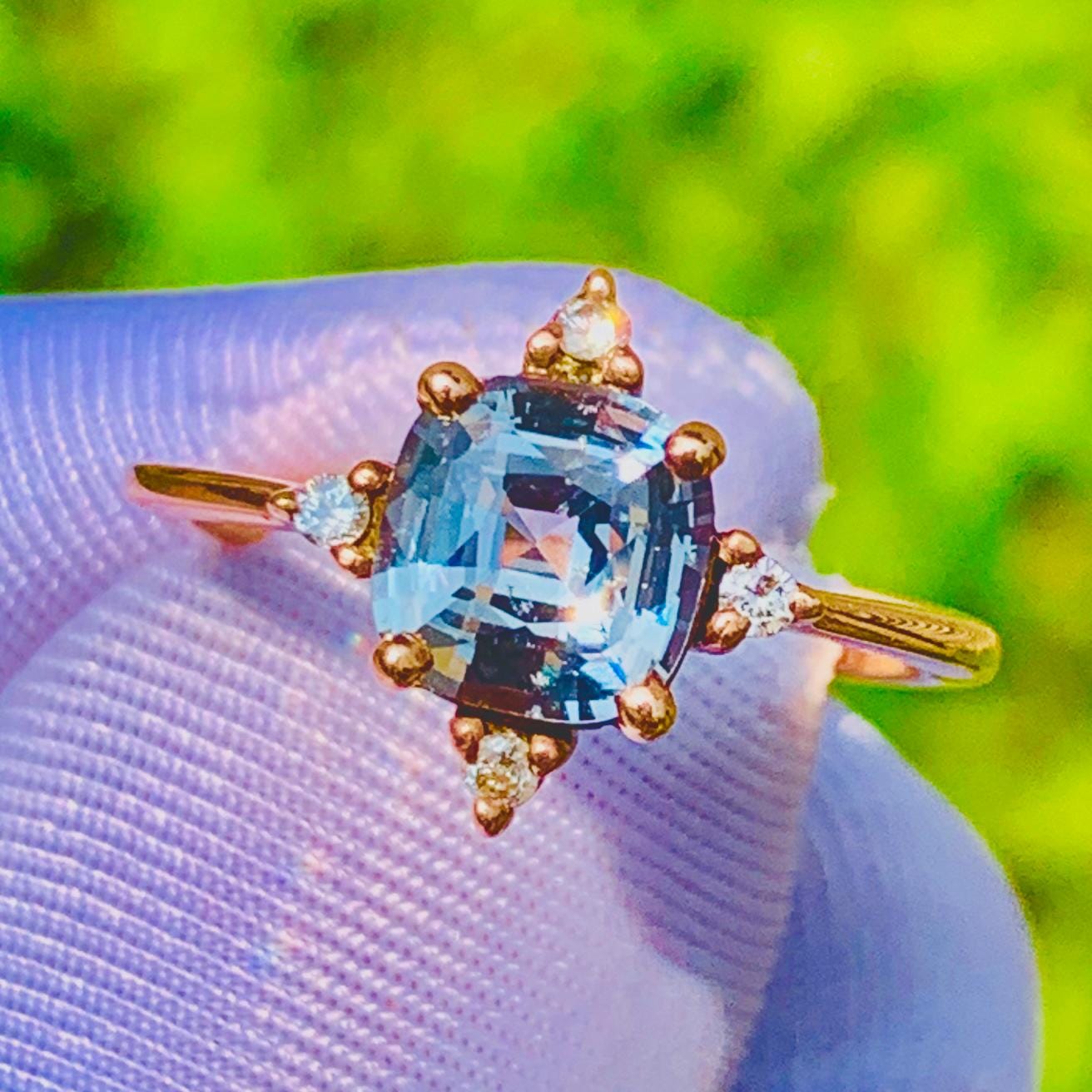 1.90ct Silver Sapphire Ring – 14K White Gold