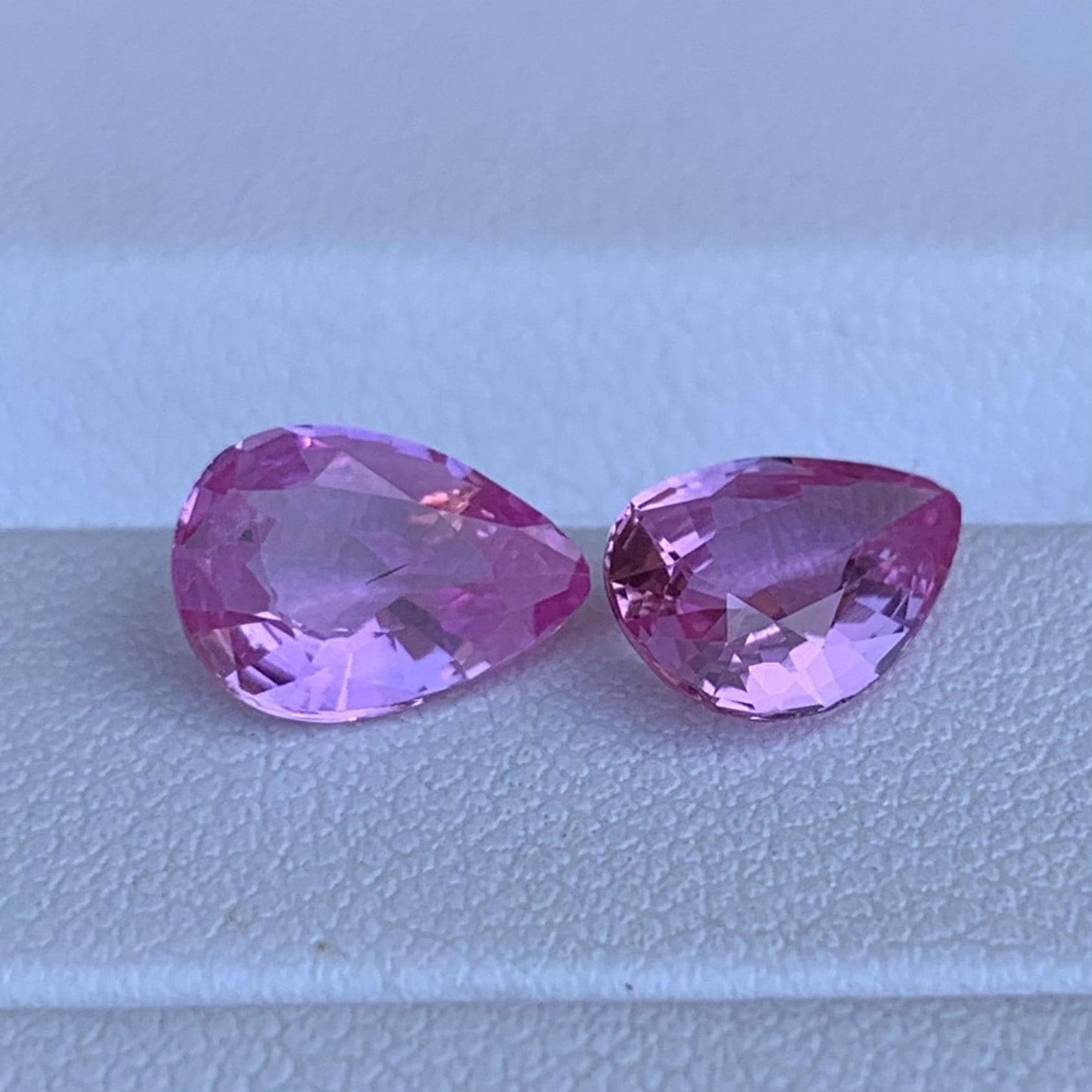 Padparadscha Sapphire Pair 2.75ct Total Unheated  Natural Pear Cut Matching Gemstones for Earrings