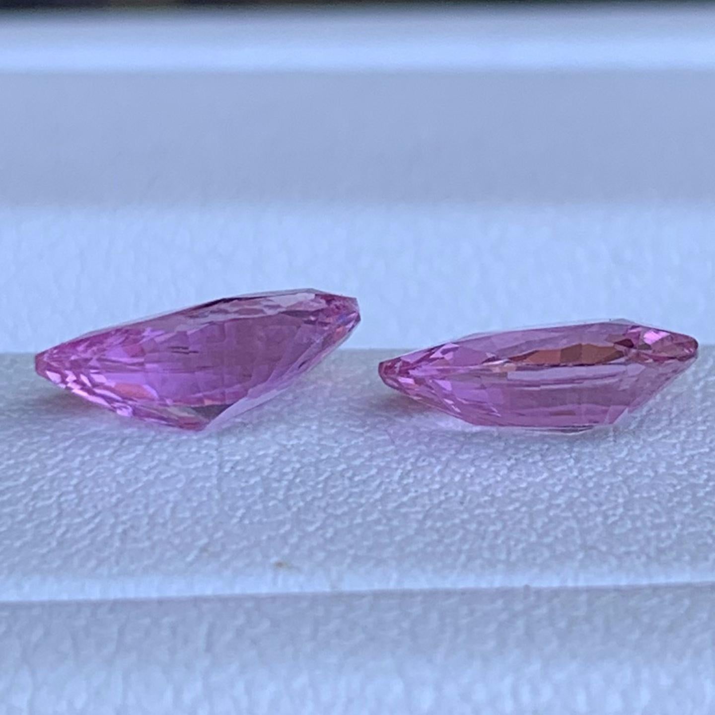 Padparadscha Sapphire Pair 2.75ct Total Unheated  Natural Pear Cut Matching Gemstones for Earrings