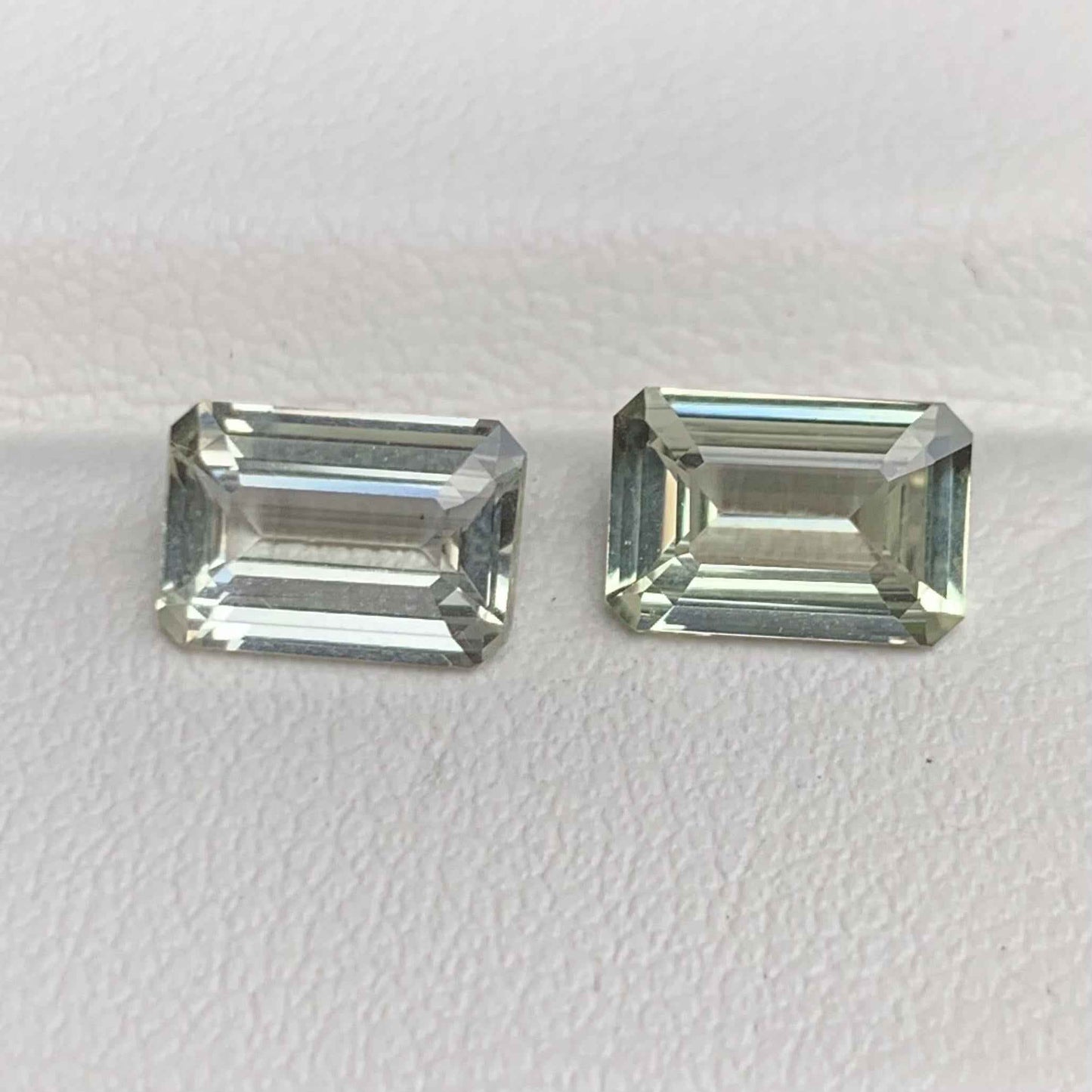 Lime Green Sapphire Pair 2.95ct Total Unheated  Natural Emerald Cut Gemstones for Earrings