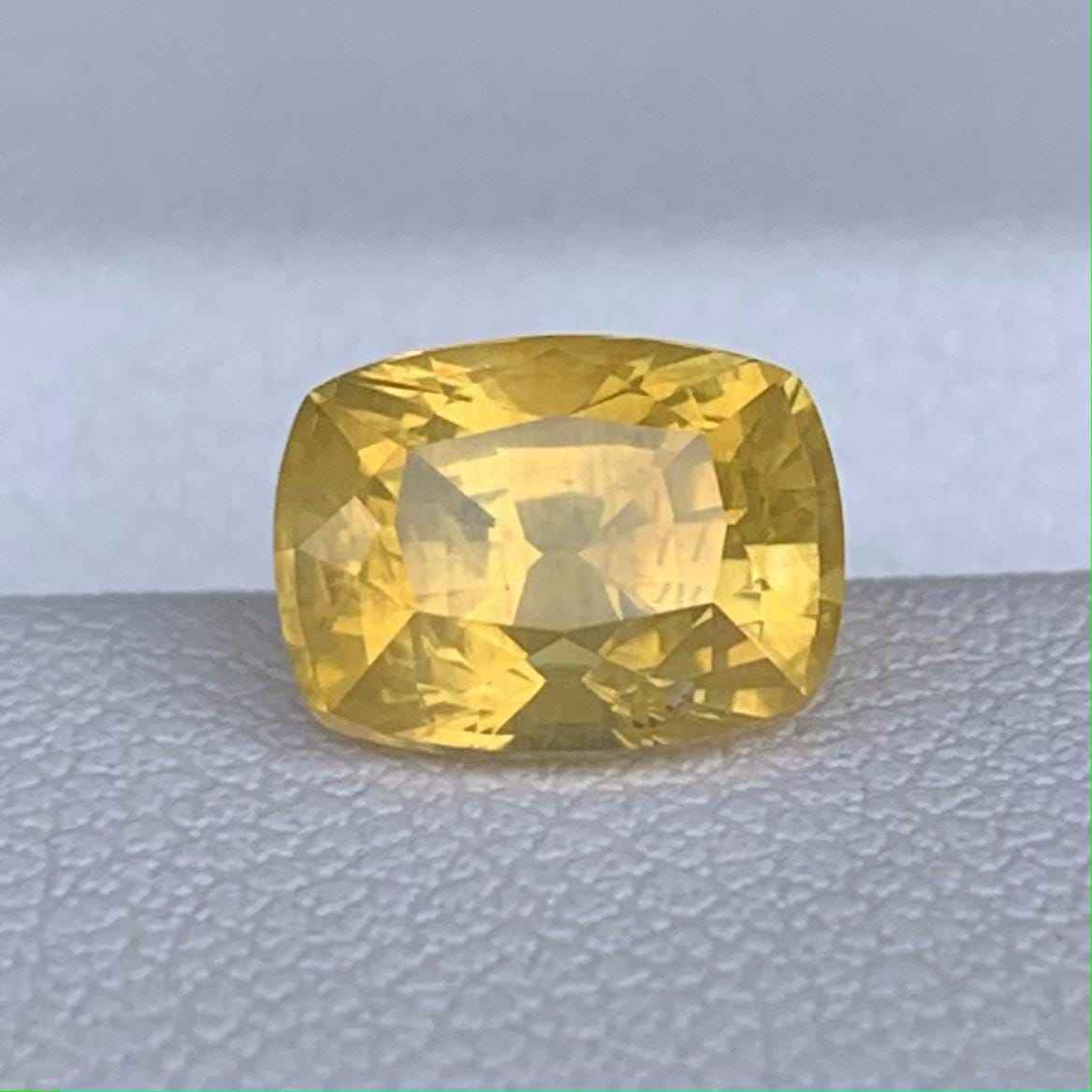 Yellow Sapphire 2.12ct Heated  Natural Cushion Cut Gemstone for Fine Jewelry