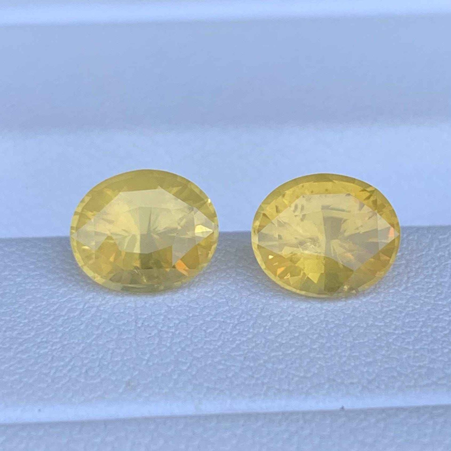 Yellow Sapphire Pair 3.39ct Total Heated  Natural Oval Cut Matching Gemstones for Earrings