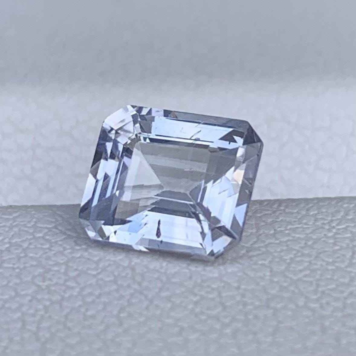 White Sapphire 1.53ct Unheated  Natural Emerald Cut Clear Gemstone for Fine Jewelry