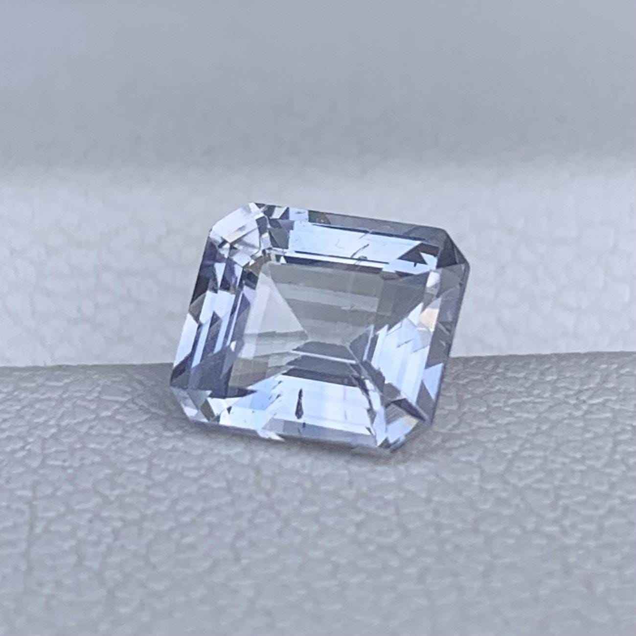 White Sapphire 1.53ct Unheated  Natural Emerald Cut Clear Gemstone for Fine Jewelry