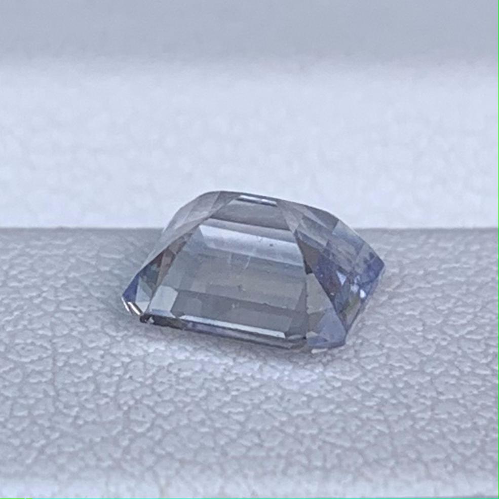 White Sapphire 1.53ct Unheated  Natural Emerald Cut Clear Gemstone for Fine Jewelry