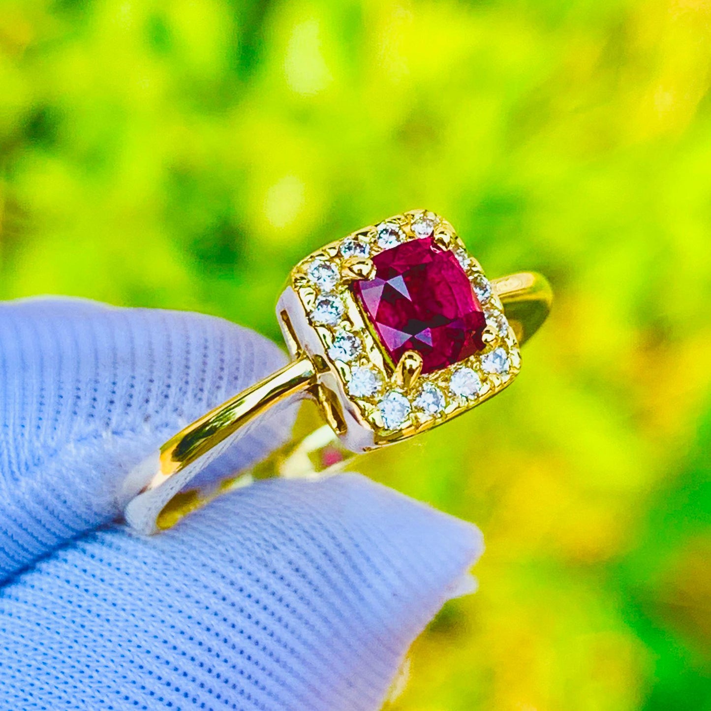 0.70ct Natural Ruby Ring – 14K Yellow Gold & Natural Diamonds