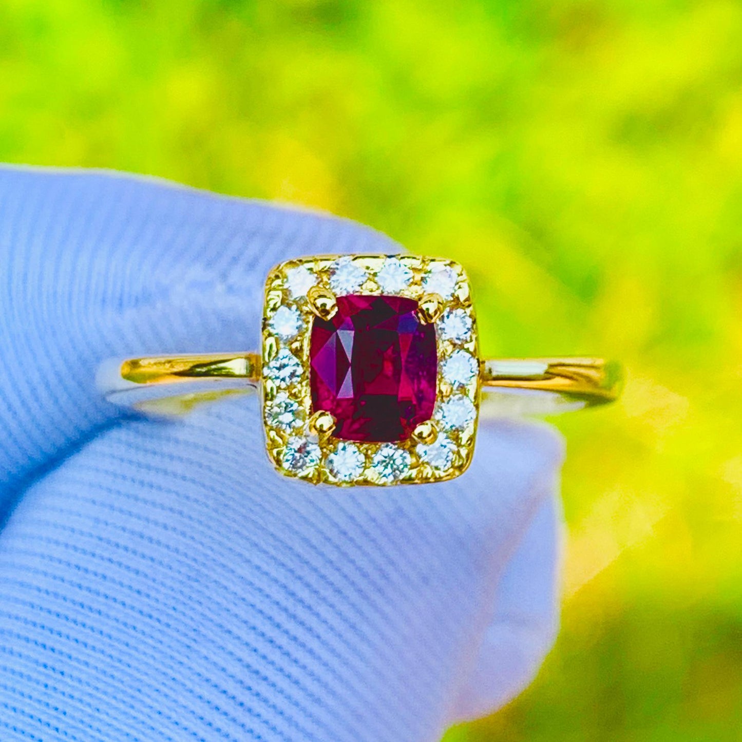 0.70ct Natural Ruby Ring – 14K Yellow Gold & Natural Diamonds