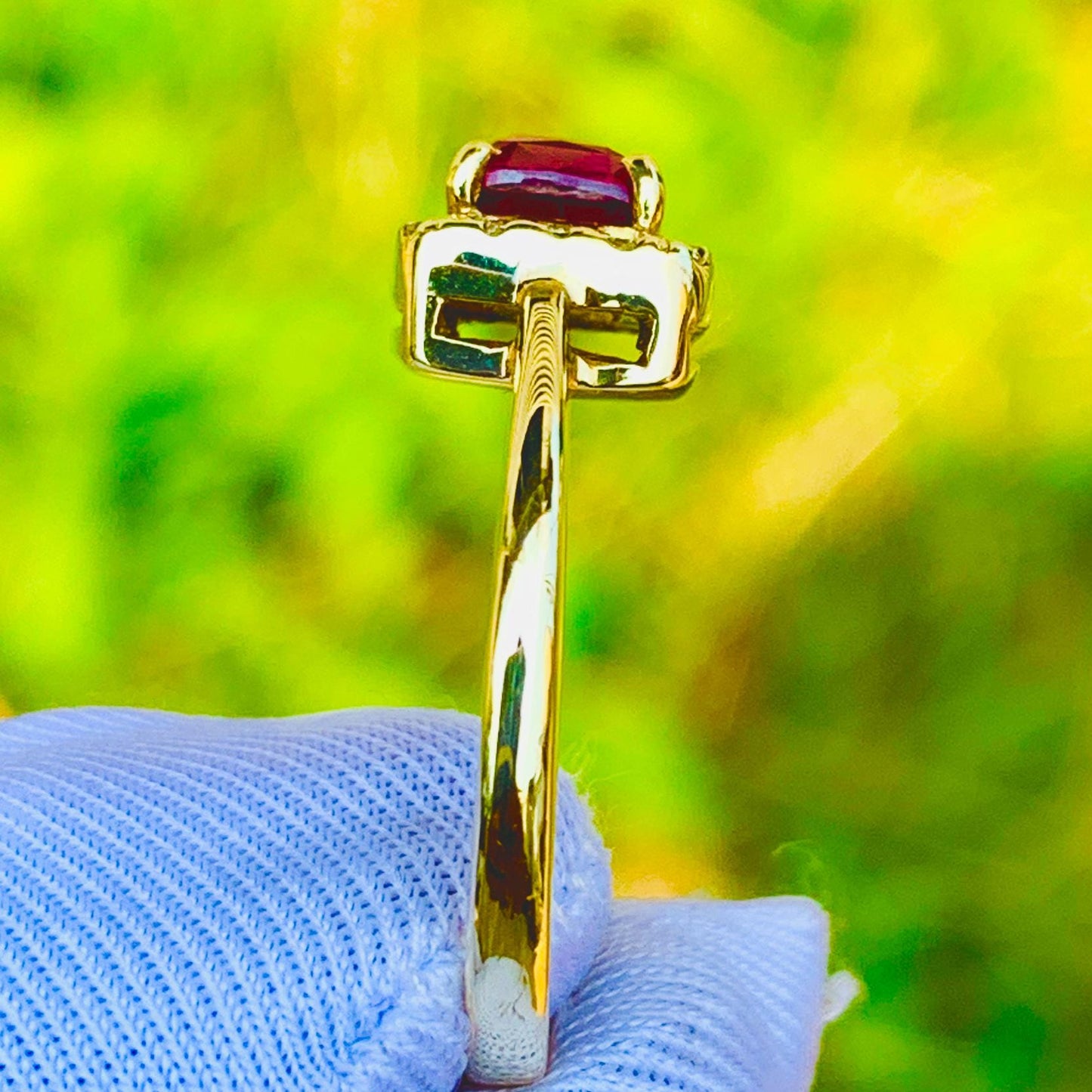 0.70ct Natural Ruby Ring – 14K Yellow Gold & Natural Diamonds