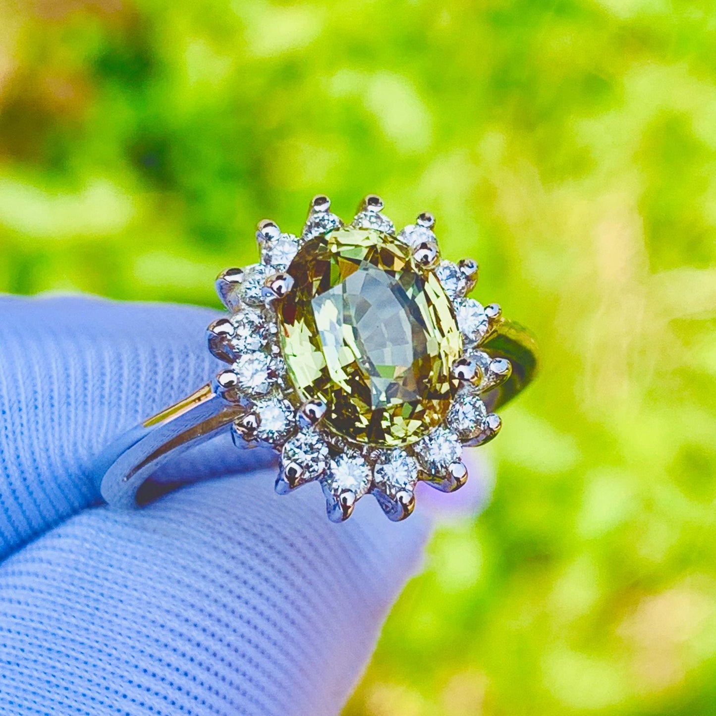 2.87ct Alexandrite Ring – 14K White Gold & Natural Diamonds