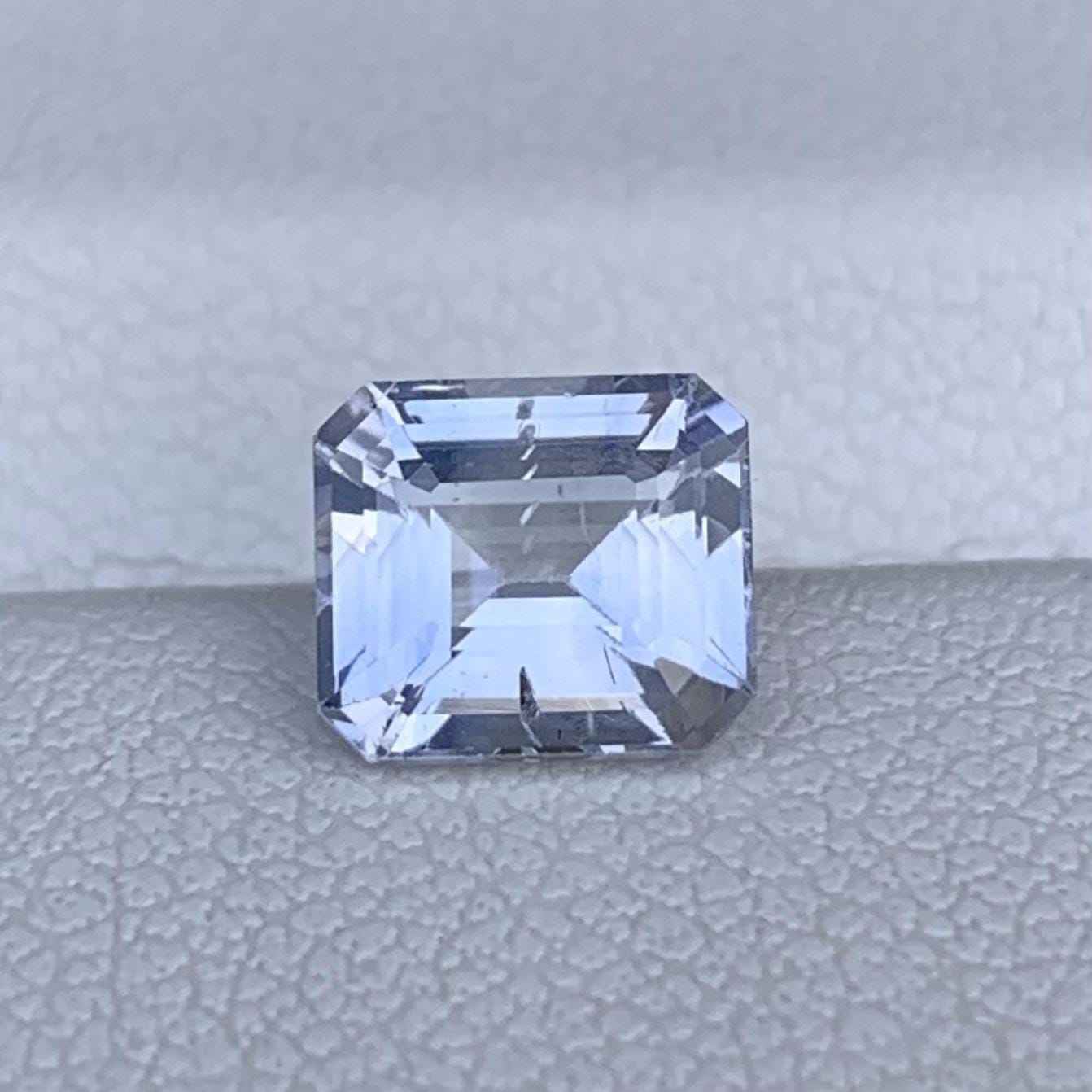 White Sapphire 1.53ct Unheated  Natural Emerald Cut Clear Gemstone for Fine Jewelry