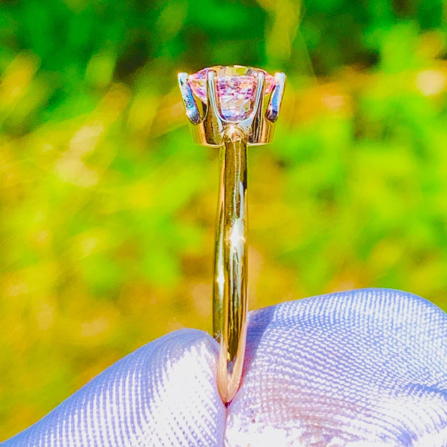 1.24ct Peach Sapphire Ring – White Gold