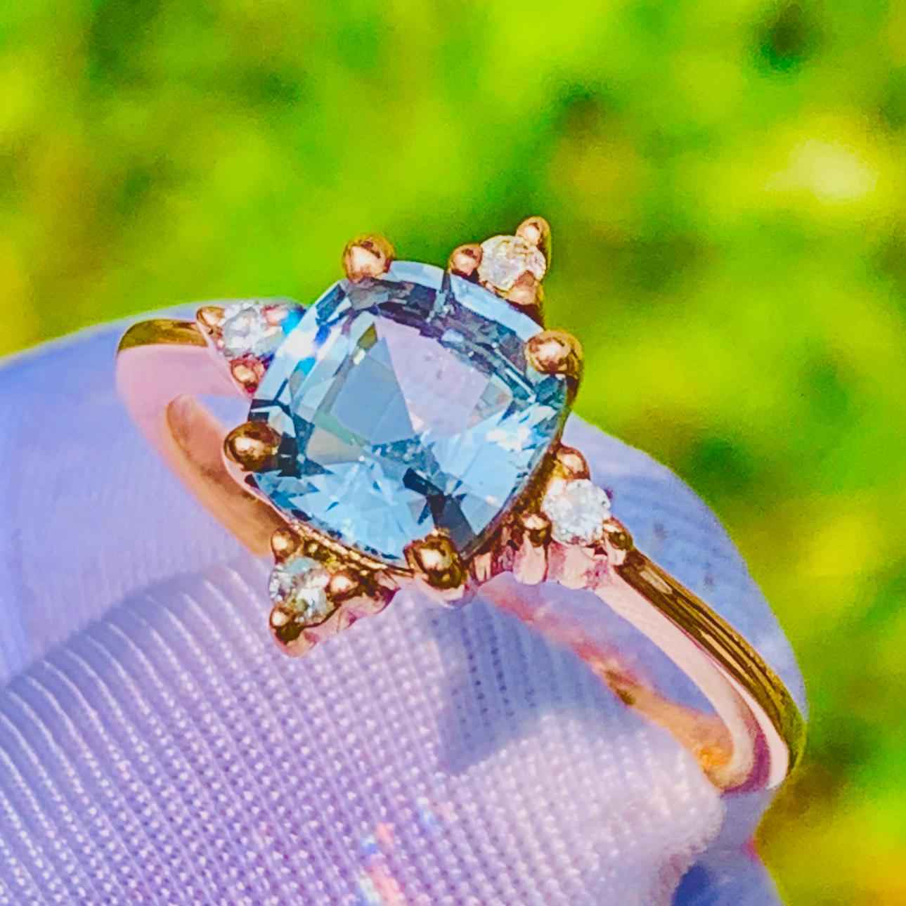 1.90ct Silver Sapphire Ring – 14K White Gold