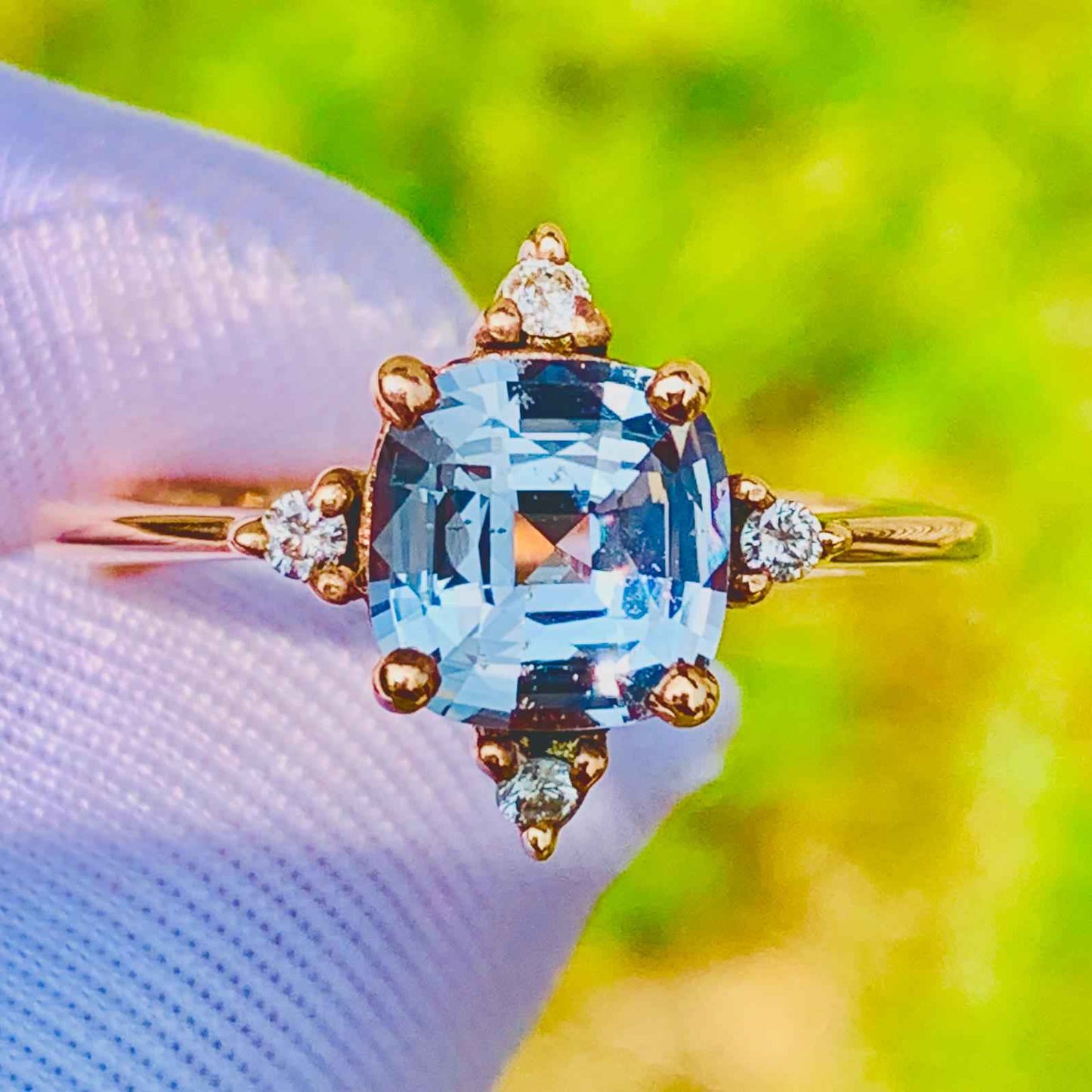 1.90ct Silver Sapphire Ring – 14K White Gold