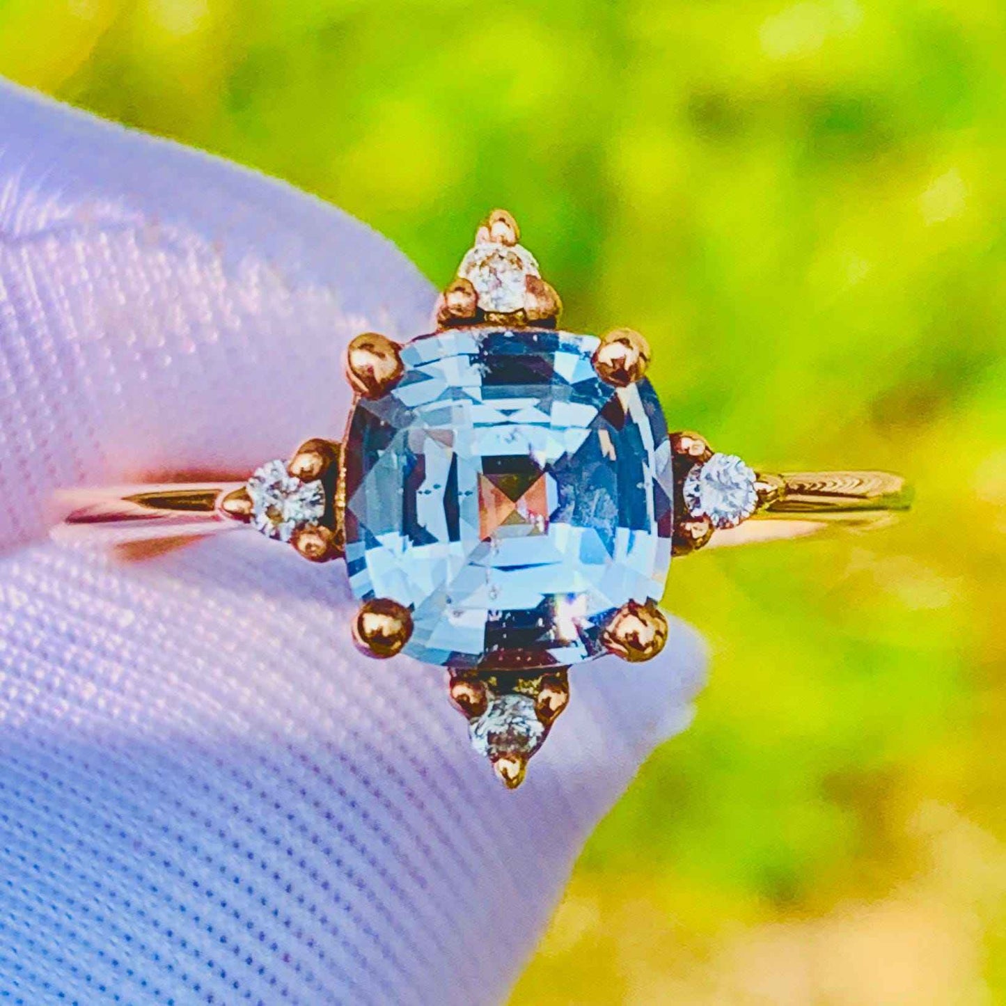 1.90ct Silver Sapphire Ring – 14K White Gold