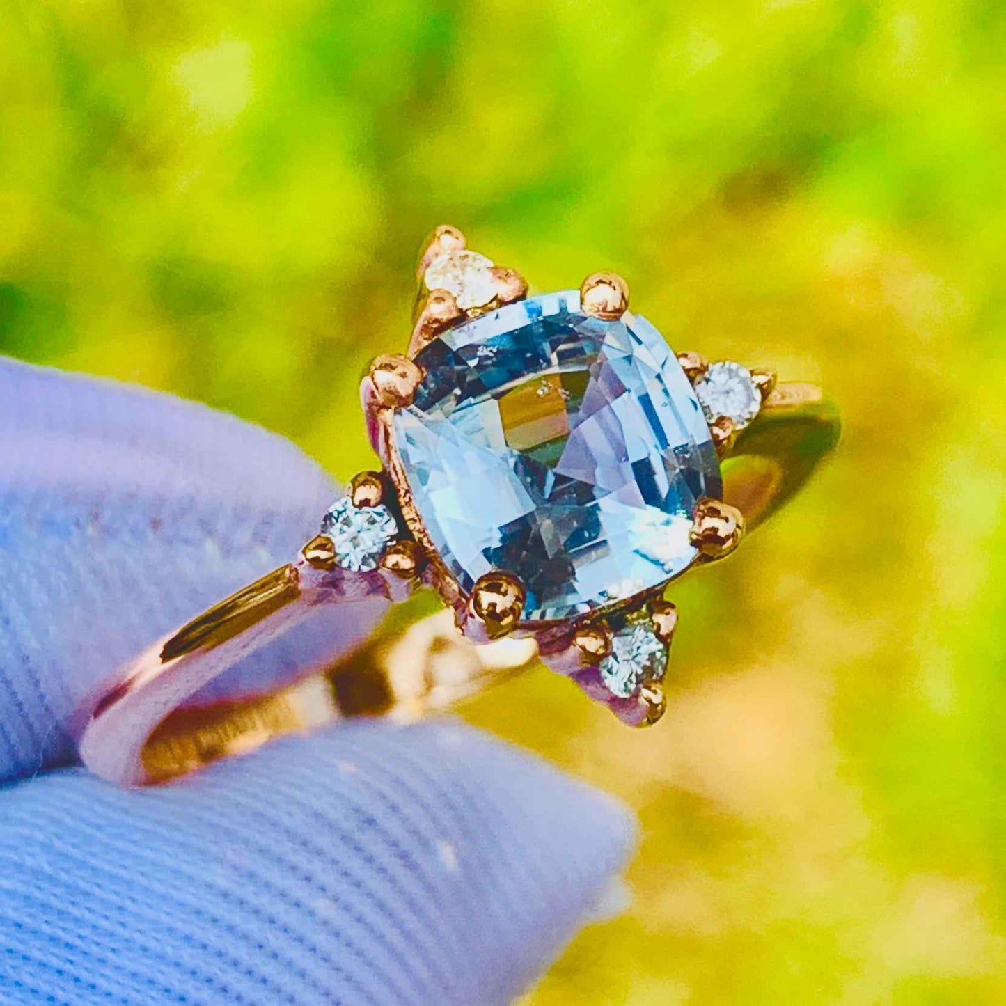 1.90ct Silver Sapphire Ring – 14K White Gold
