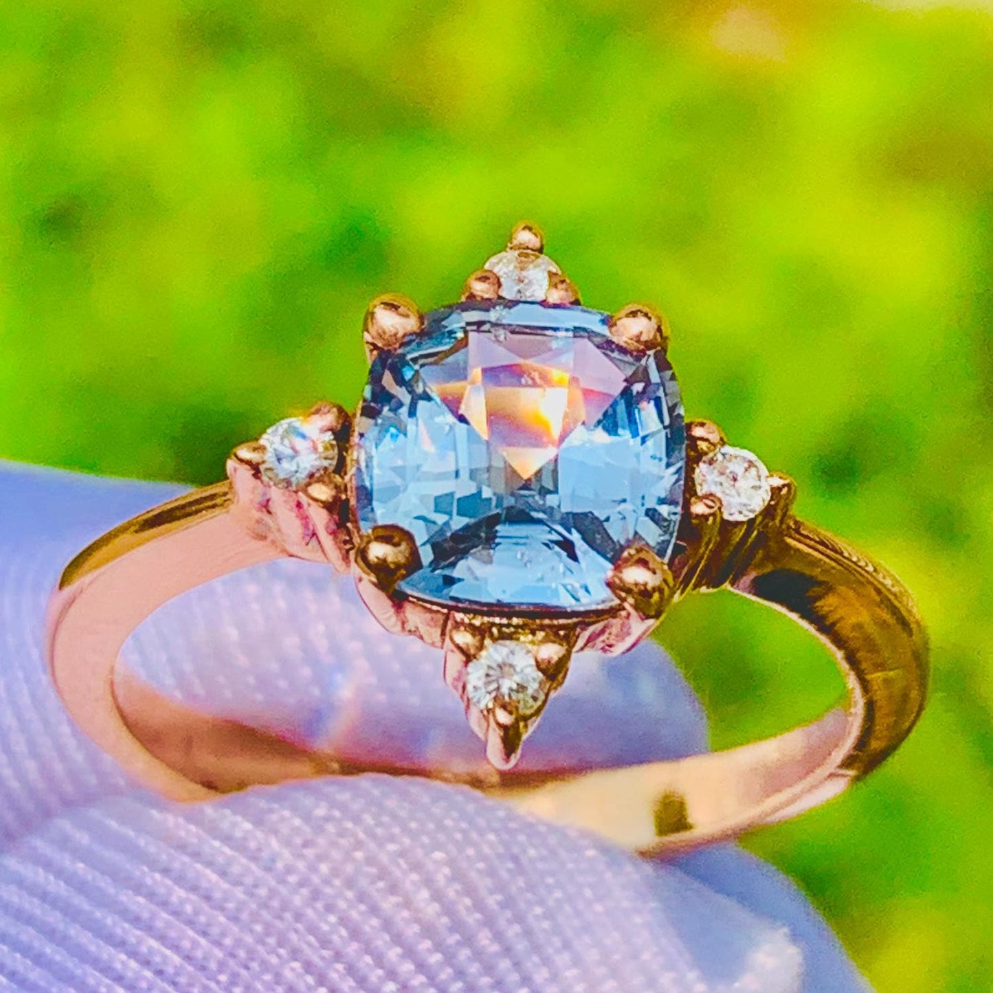 1.90ct Silver Sapphire Ring – 14K White Gold