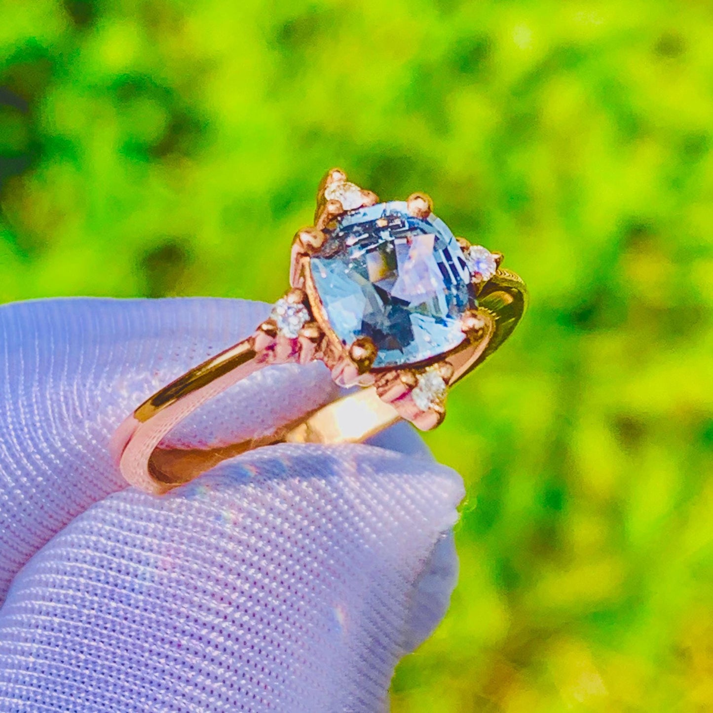 1.90ct Silver Sapphire Ring – 14K White Gold