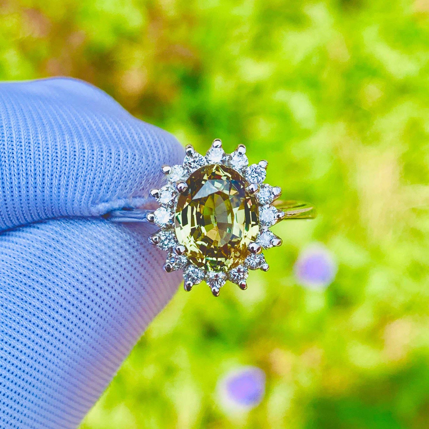 2.87ct Alexandrite Ring – 14K White Gold & Natural Diamonds