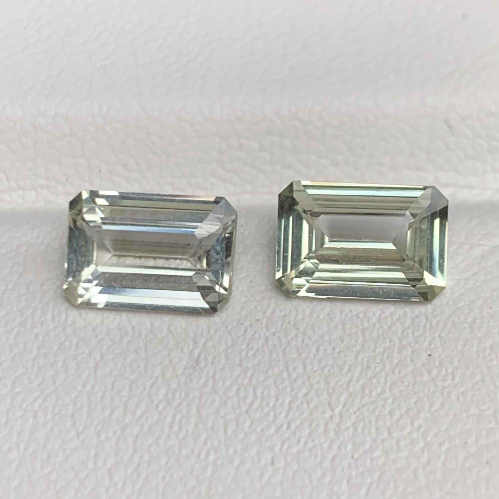 Lime Green Sapphire Pair 2.95ct Total Unheated  Natural Emerald Cut Gemstones for Earrings