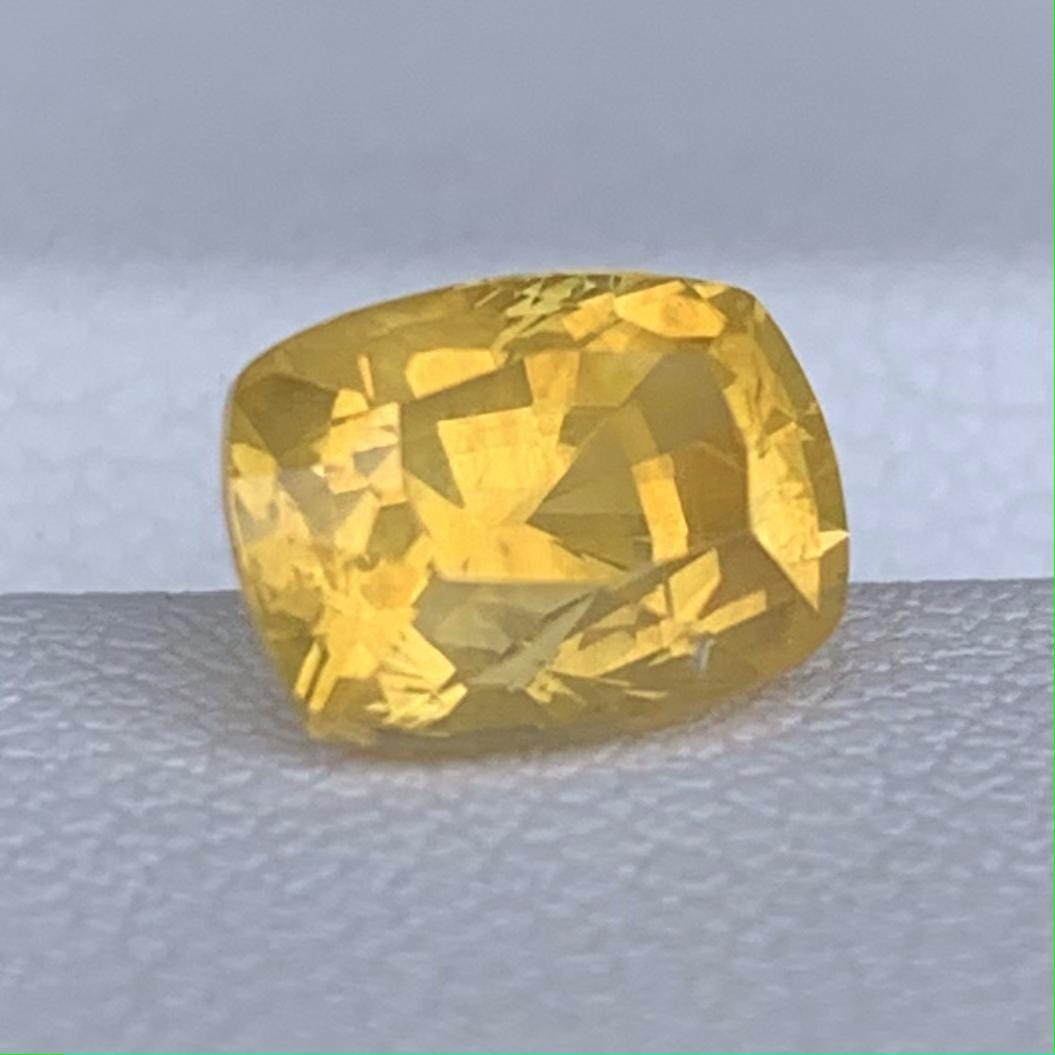 Yellow Sapphire 2.12ct Heated  Natural Cushion Cut Gemstone for Fine Jewelry