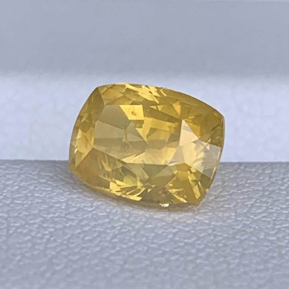 Yellow Sapphire 2.12ct Heated  Natural Cushion Cut Gemstone for Fine Jewelry