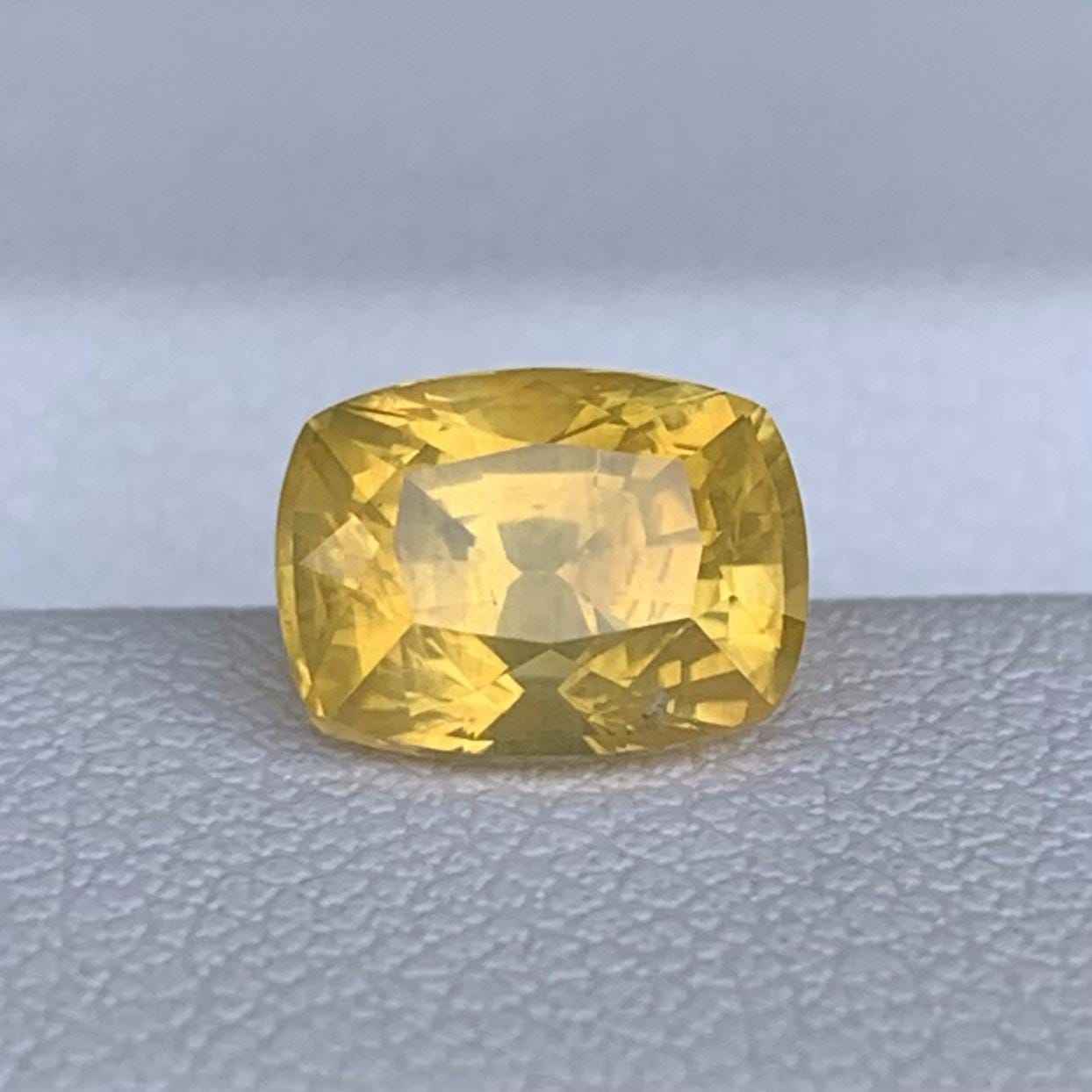 Yellow Sapphire 2.12ct Heated  Natural Cushion Cut Gemstone for Fine Jewelry