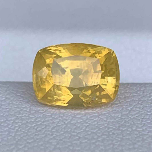 Yellow Sapphire 2.12ct Heated  Natural Cushion Cut Gemstone for Fine Jewelry