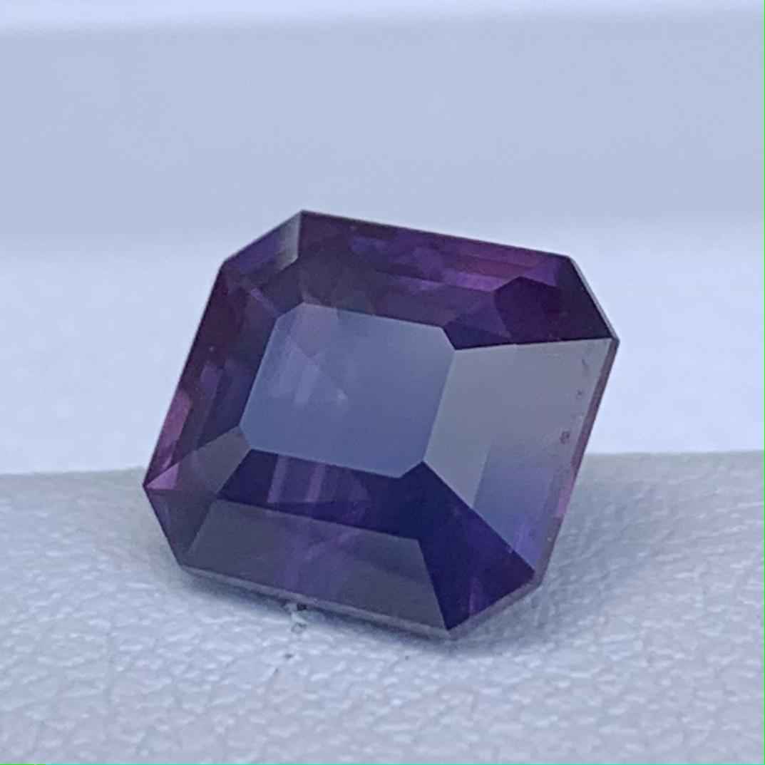 Purple Sapphire 3.00ct Heated  Natural Emerald Cut Violet Gemstone for Fine Jewelry